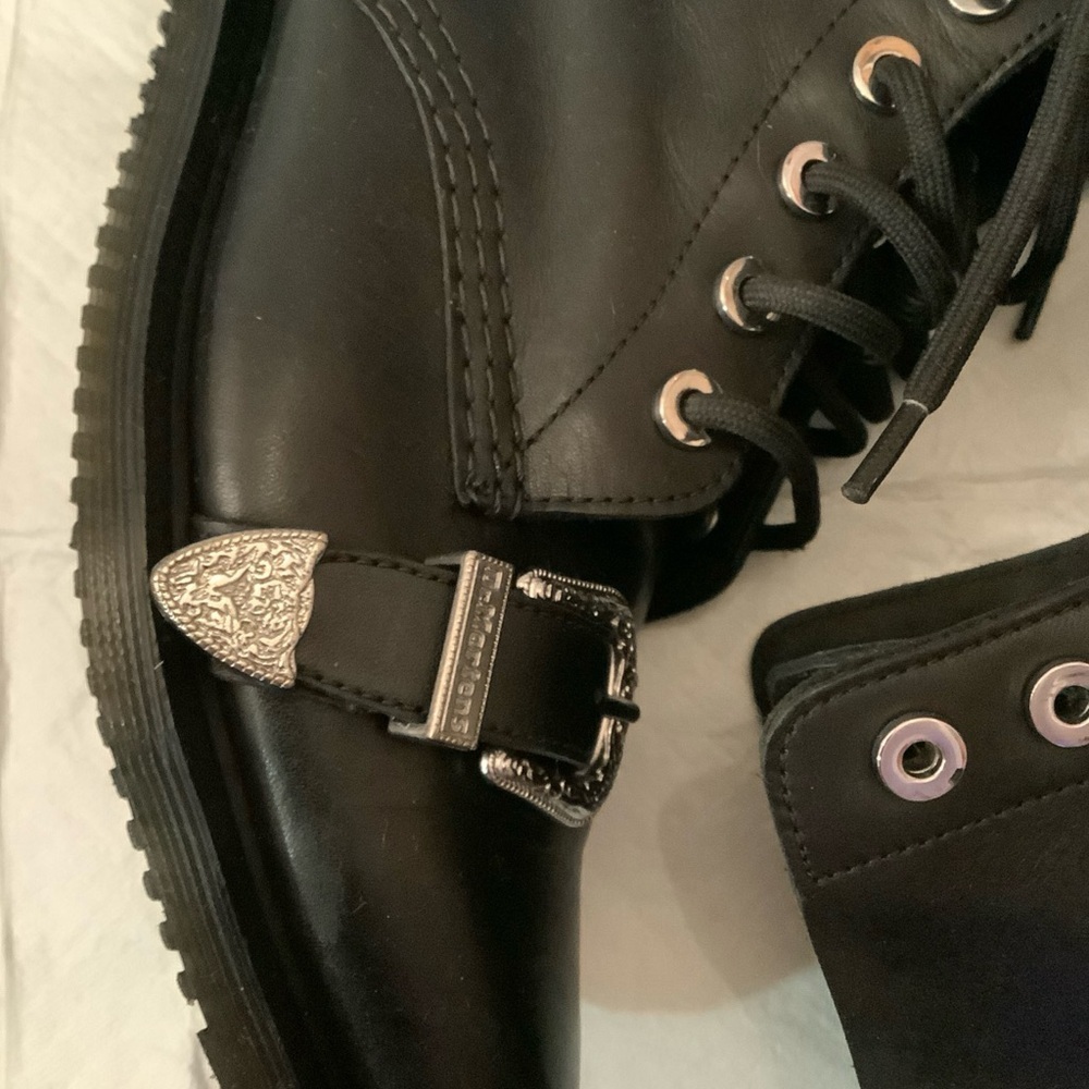 Dr Martens Ulima Black Leather Combat Buckle Boots Women's Sz. 9 US Sold Out​​​​ - Picture 8 of 14